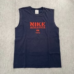 VINTAGE Nike Athletics Shirt Adult Medium Blue Tank Top Center Swoosh Logo Men M