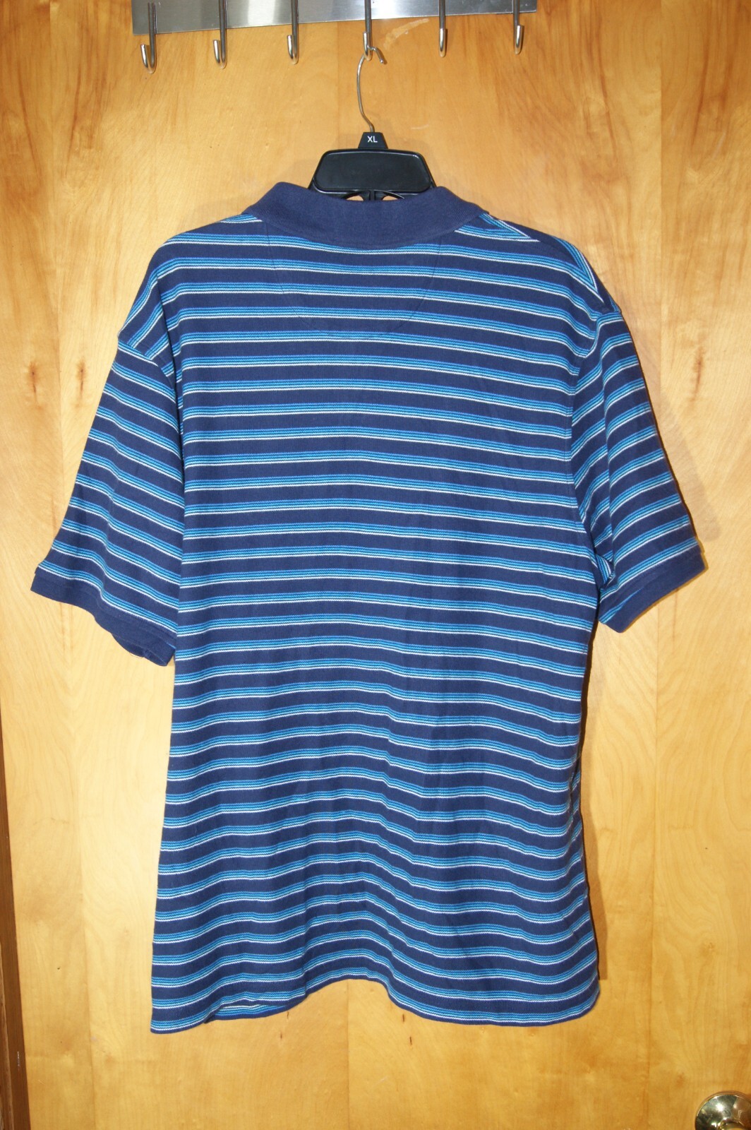 Club Room Mens Estate Performance Rugby Polo Shirt, Navy w/Blue Stripes, XL gallery