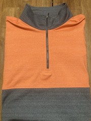 Dunning Golf Pullover Sweater Mens Large 1/4 Zip Fidden Orange Grey