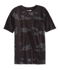 Retrofit Mens Floral Stripe Graphic T-Shirt
