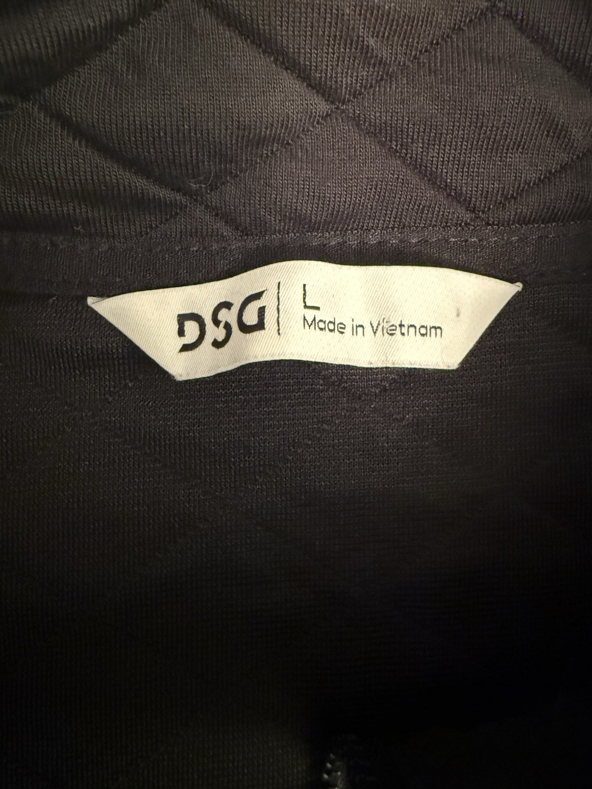 DSG Men's Quilted 1/4 Zip Mock Neck Pullover Black L Polyester/Spandex gallery