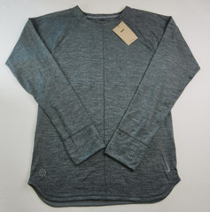 Nike Mens Heather Gray Long Sleeve Drifit Crew Neck Yoga Top Size XS Relaxed