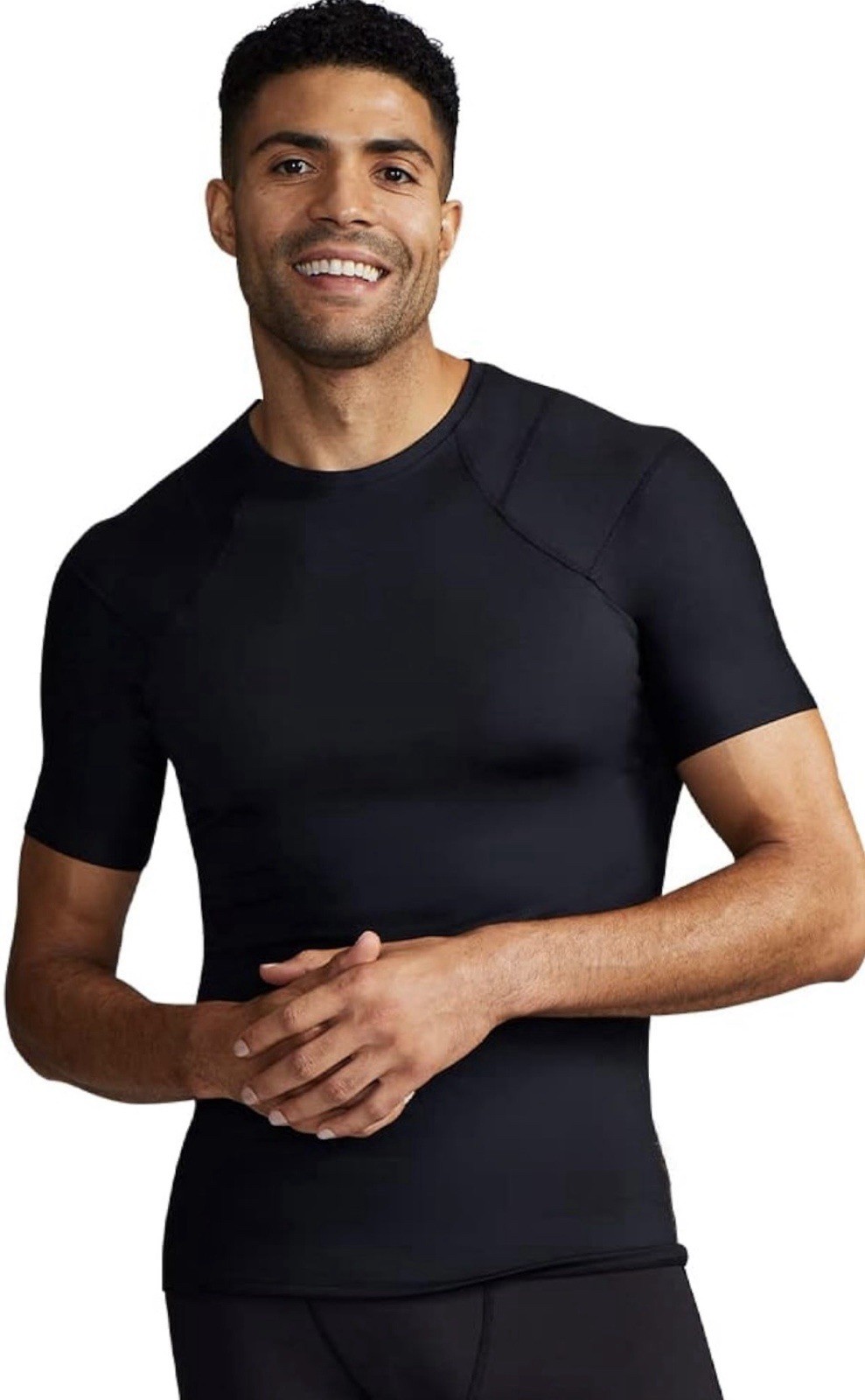 Tommie Copper Men’s Shoulder Centric Support Shirt Black Short Sleeve Gym 2XL gallery