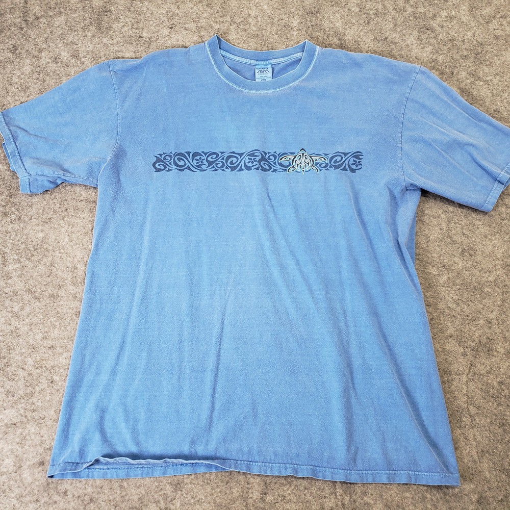 Vintage Crazy Shirts Mens 2XLarge Blue Turtle Blue Honu Hawaii Crewneck