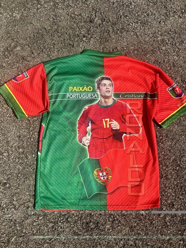 Vintage Cristiano Ronaldo Portugal Team Soccer Shirt AOP Jersey Size L gallery