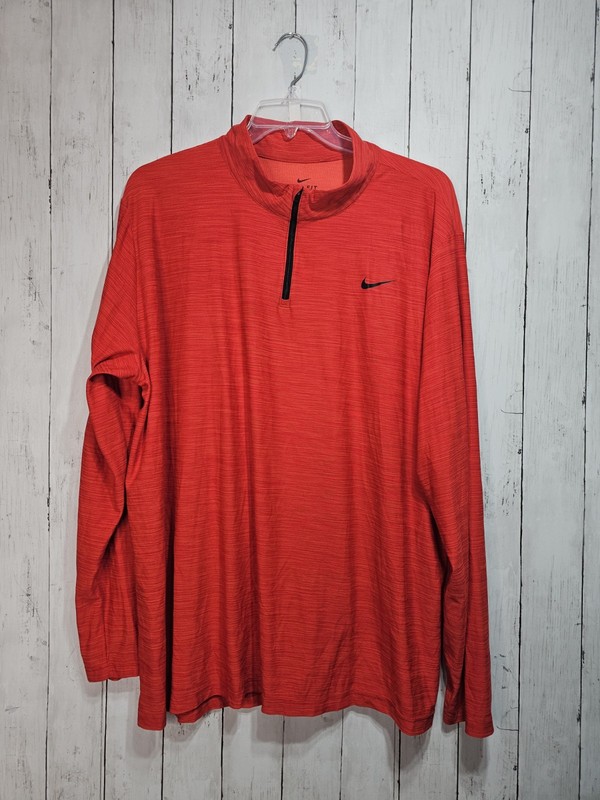 Nike Men's Red Dri-FIT Quarter Zip Pullover Size 3XLT Lightweight Stretch gallery