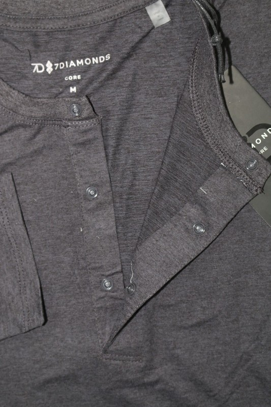 7Diamonds Core 1/4 Snap Long Sleeve Henley Shirt Charcoal Sz M Anti Odor Stretch gallery