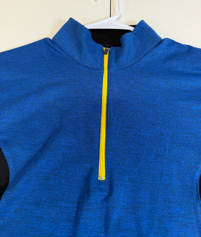 PGA Tour Pro Series Dry Quarter Zip Pullover Blue Black Yellow Mens Size S gallery