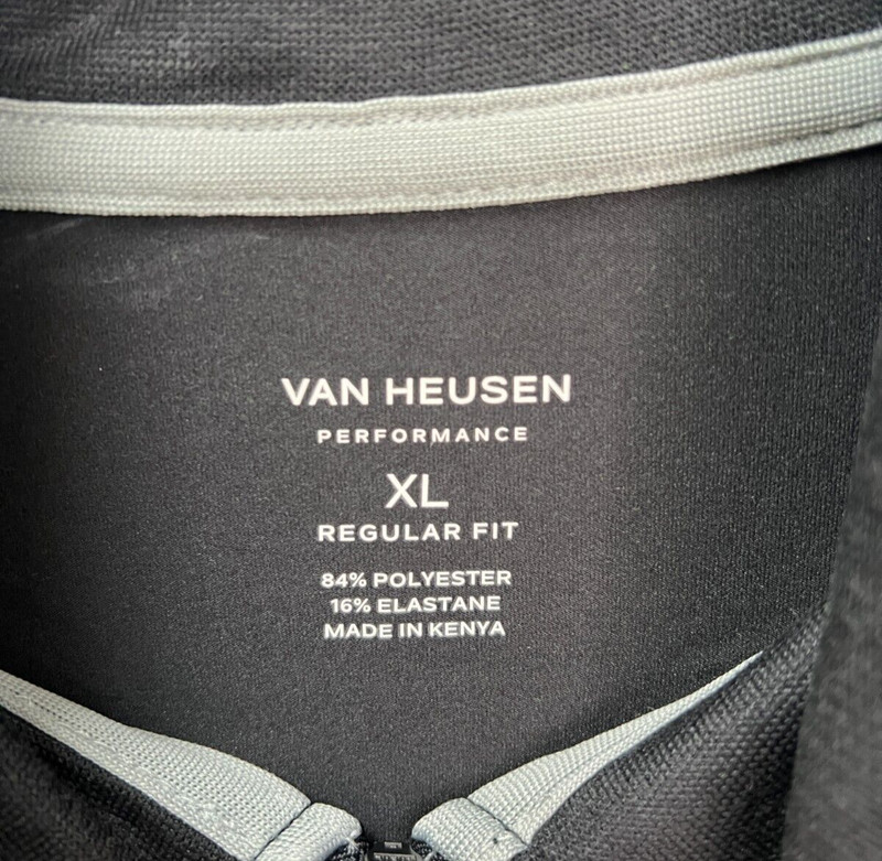 Van Heusen Black Long Sleeve Shirt Size XL Quarter Zip Performance Mock Neck gallery