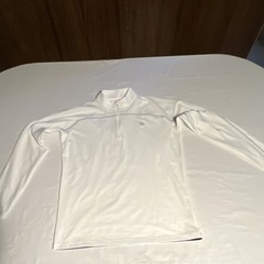 Coolibar unisex 1/4 Zip Mock Neck Long Sleeve Pullover White L Poly/Spandex