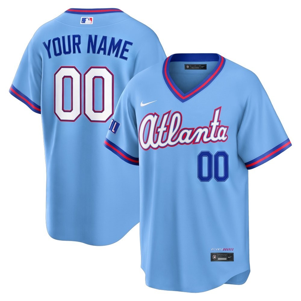 Custom Nike MLB 2026 ATL Atlanta Braves City Connect Stitched Powder Blue Jersey