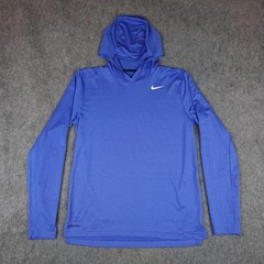 Nike Hoodie Shirt Mens Medium Blue Dri-FIT Pro Hooded Training Top CU9458-493