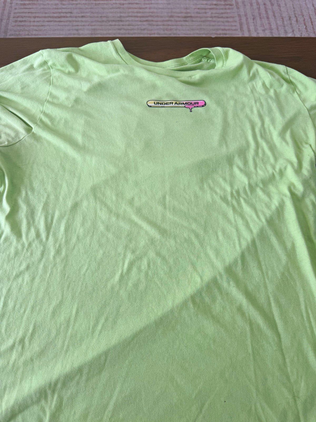 Under Armour HeatGear Men's Green Loose Graphic Logo Polyester Crew Neck XXL Tee gallery