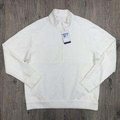 Nike 1/2 Zip Sweater Medium Mens White 24.7 ImpossiblySoft Dri Fit Long Sleeve
