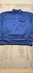 Chaps Golf Quarter Zip Fleece Lined Pullover Mens 2XL Blue Mock Neck Pocket