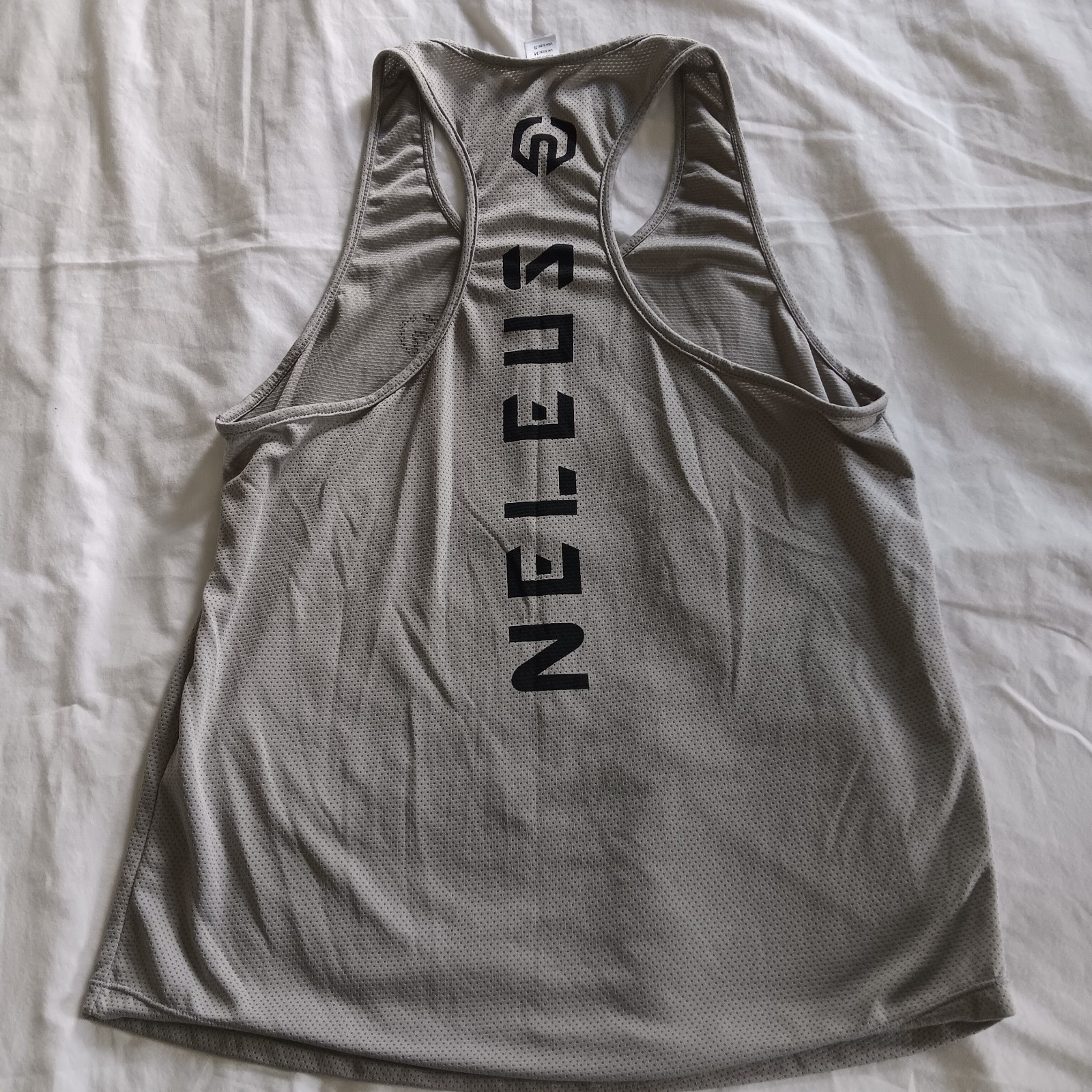 Neleus Dry Fit Logo Muscle Mesh Tank Top Mens Gym Workout Gray Size Small gallery