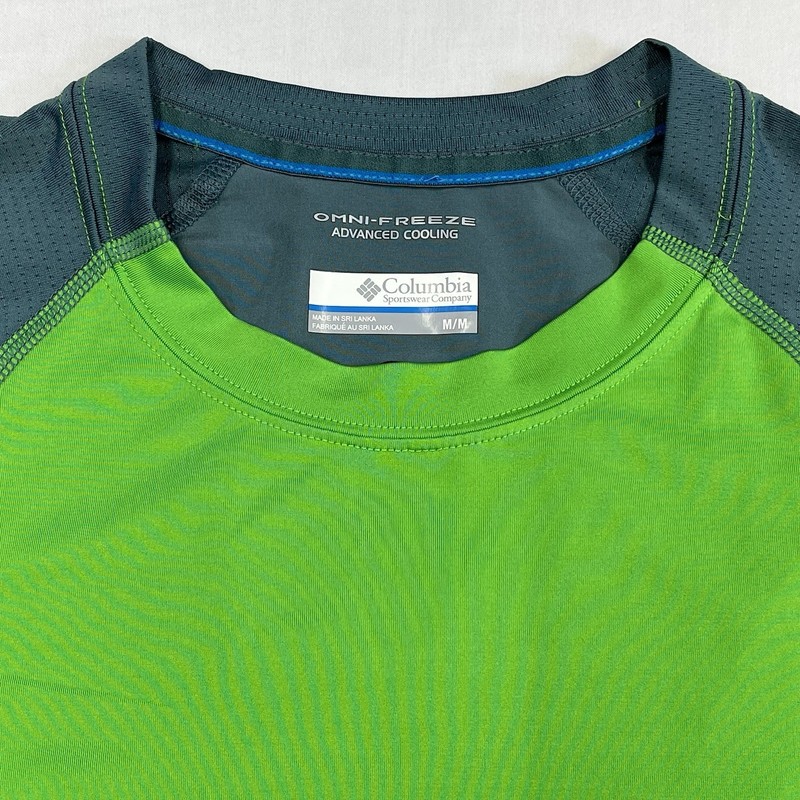 Columbia Omni-Freeze Solar Polar Shirt Mens Med Lime Green Athletic Top Running gallery