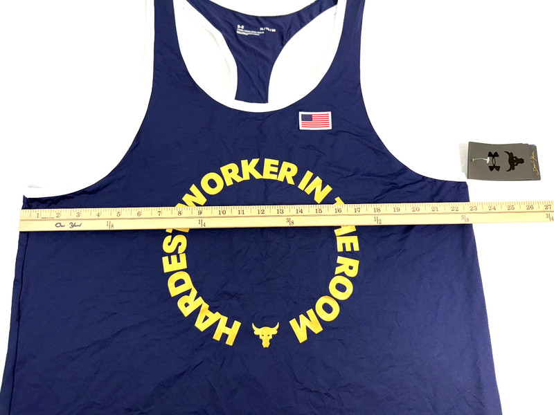 Under Armour Project Rock Hardest Worker In The Room Tank Top Blue Men XL 138331 gallery