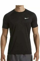 Nike Men’s Dri-Fit Hydroguard Swim UPF 40+ Short Slv T-Shirt Black S L M XL NWT