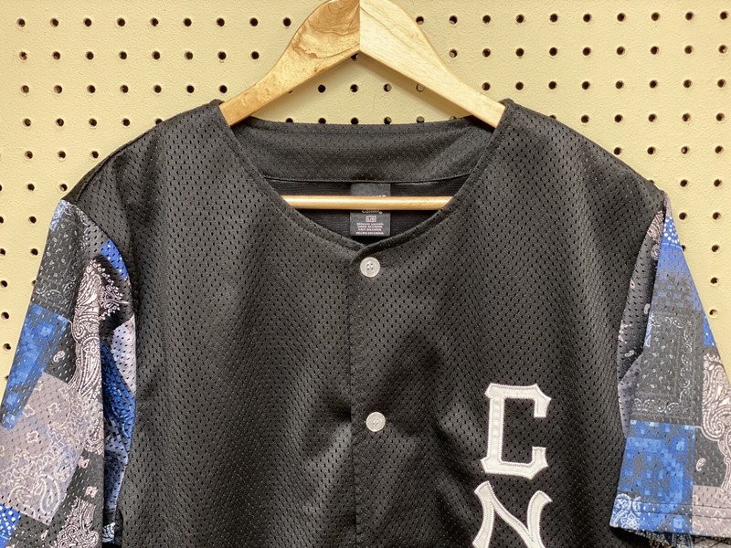 Mens Large Black Paisley Crooks & Castles Baseball Jersey 85 Short Sleeve L gallery