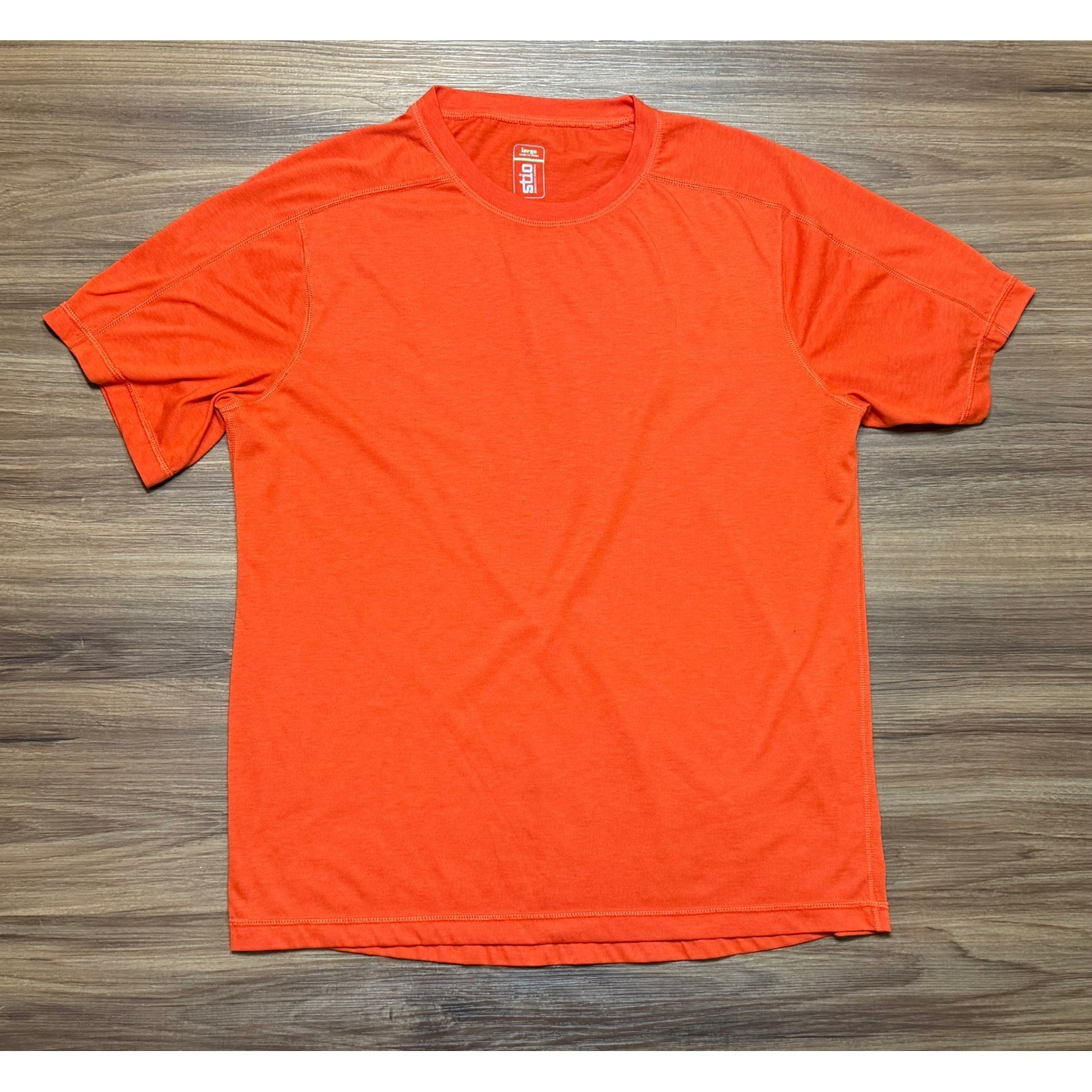 Stio Mens Divide Tech Tee Orange Short Sleeve Performance Shirt (2138) Sz L gallery