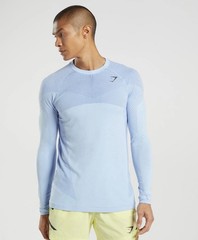 Gymshark Apex Seamless Long Sleeve T-Shirt – Linen Blue/Court Purple Sz Small