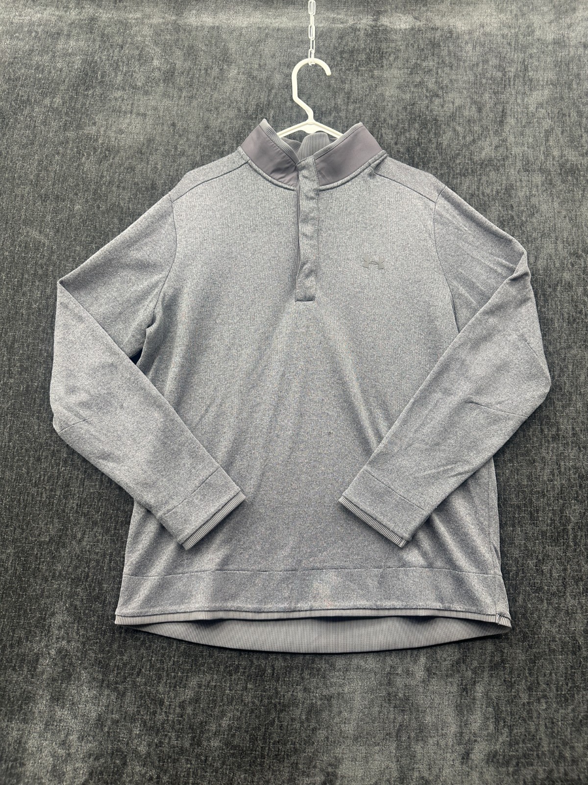 Under Armour Coldgear Loose Sweatshirt Mens XL Gray Waffle Knit Performance Golf gallery