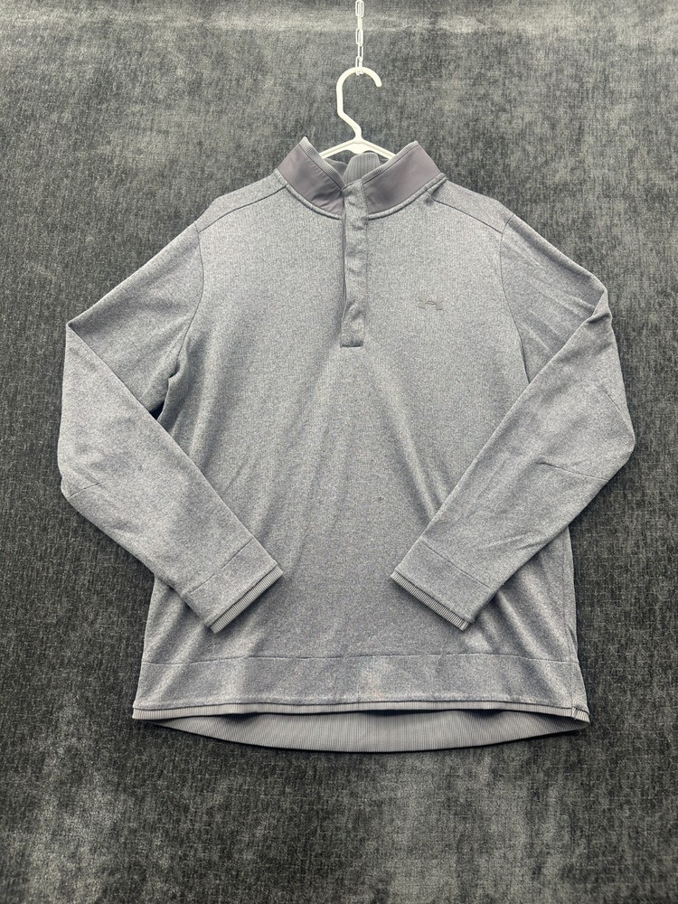 Under Armour Coldgear Loose Sweatshirt Mens XL Gray Waffle Knit Performance Golf