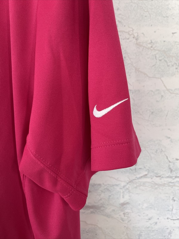 Nike Mens Dri Fit Golf Tour Performance Polo Shirt- 509167-646 - Pink/White - L gallery