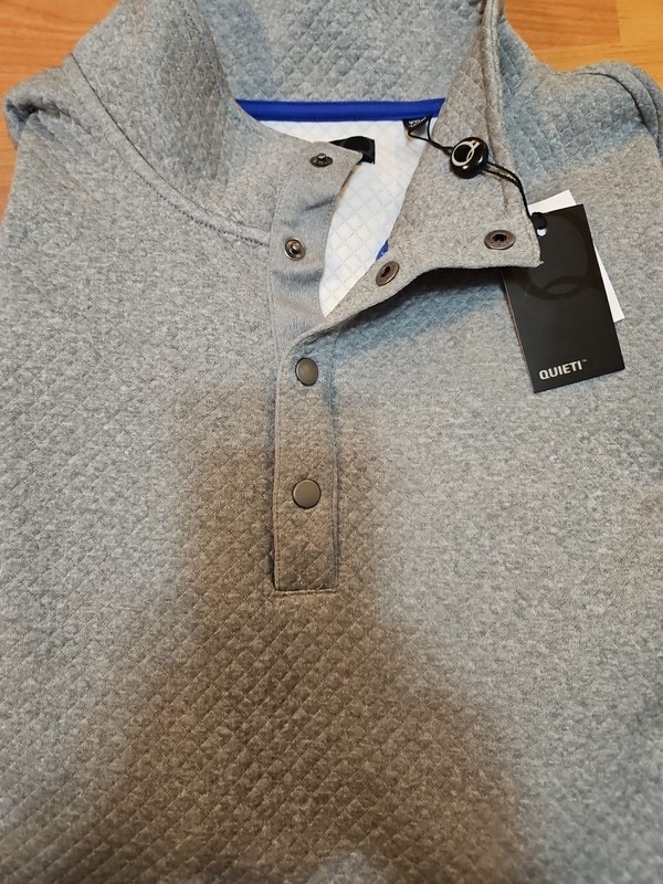 QUIETI Mens 1/4 Zip Quilted Pullover Activewear XXL Gray NWT gallery