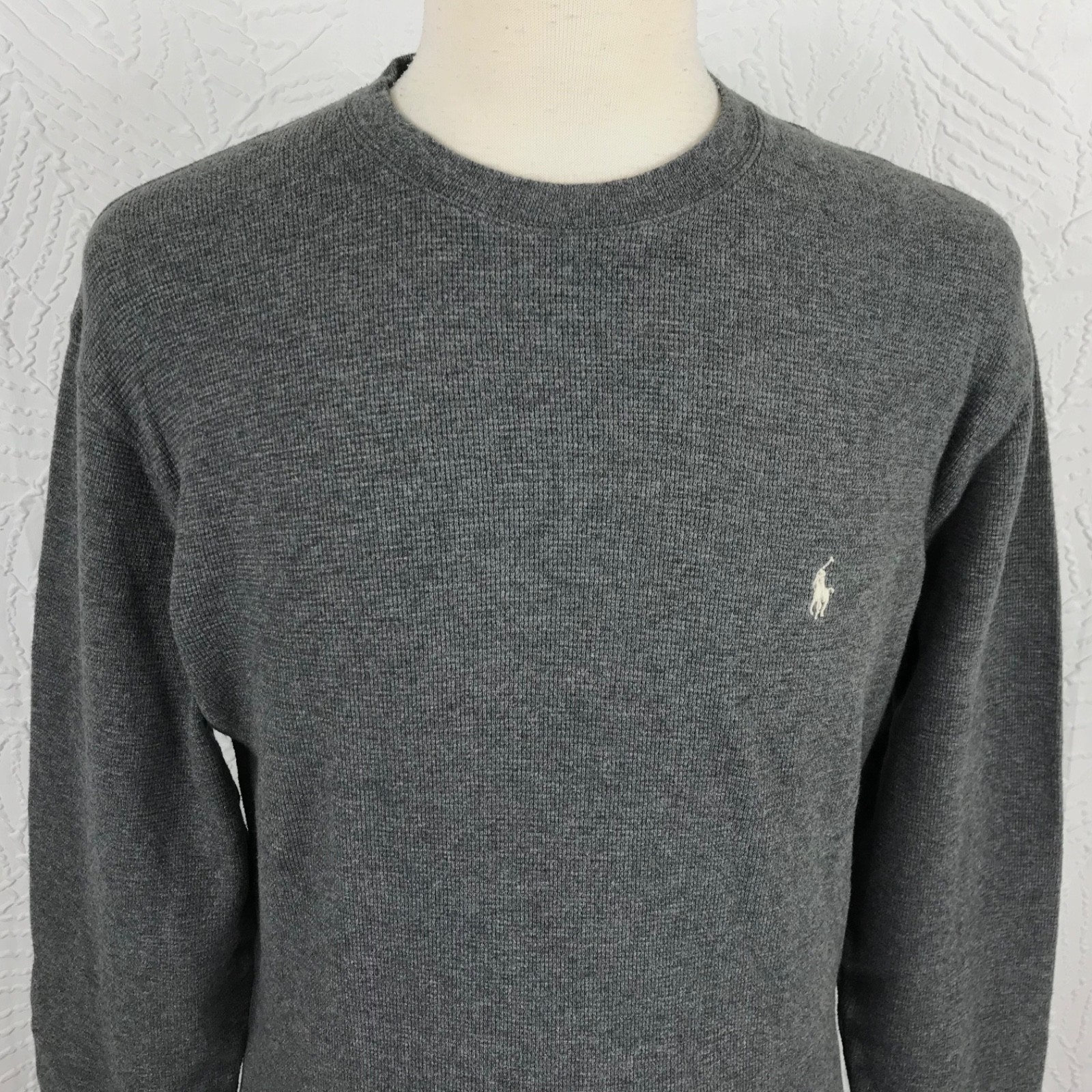 Polo Ralph Lauren Mens Thermal Knit Top Shirt Size XL Gray Embroidered Logo gallery