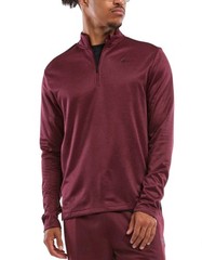 Reebok Men’s Quarter-Zip Long-Sleeve T-Shirt | Clsc Maroon | Size M.