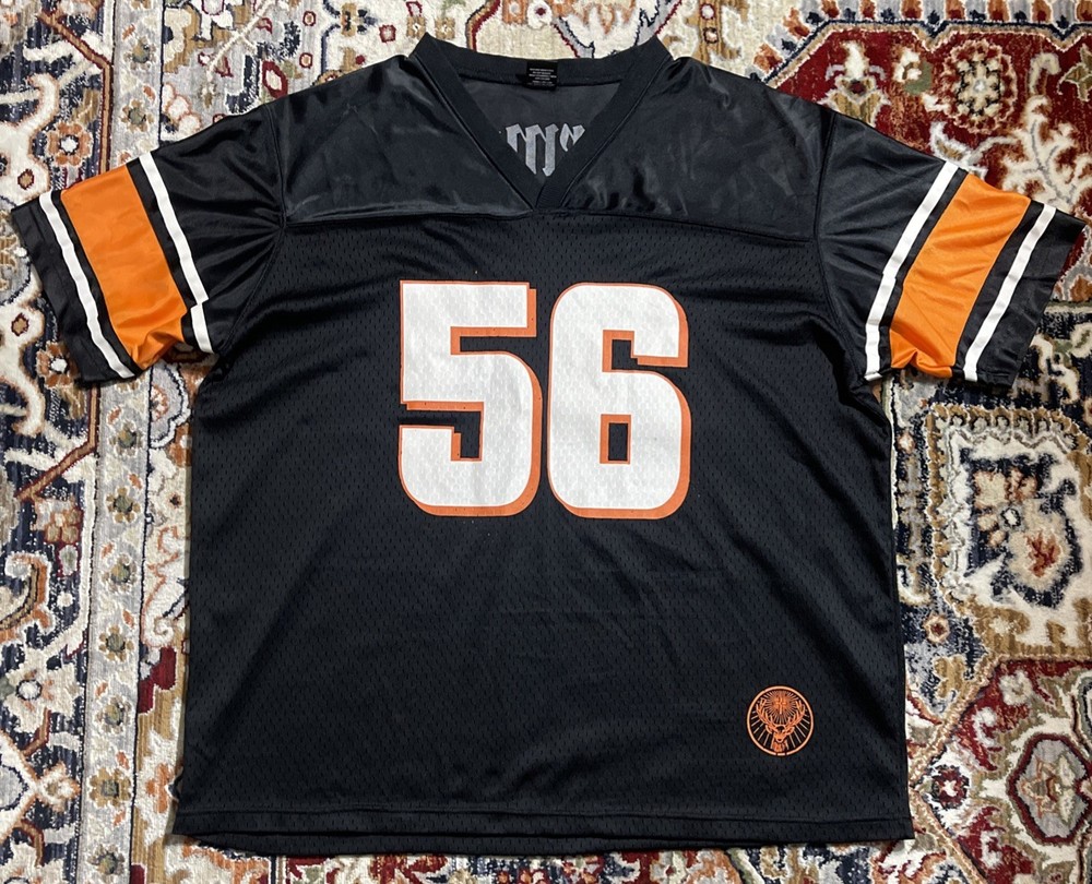 Jagermeister #56 Alcohol Black Orange Football Mesh Jersey ADULT LARGE L