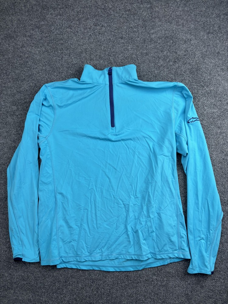 Greyson Pullover Mens Medium Blue Quarter Zip Golf Shirt Lightweight Stretch