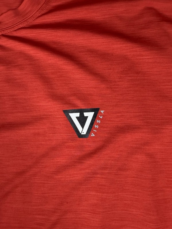 Vissla Shirt Men's XL Red UV Protection Long Sleeve Surf Rashguard Athletic gallery