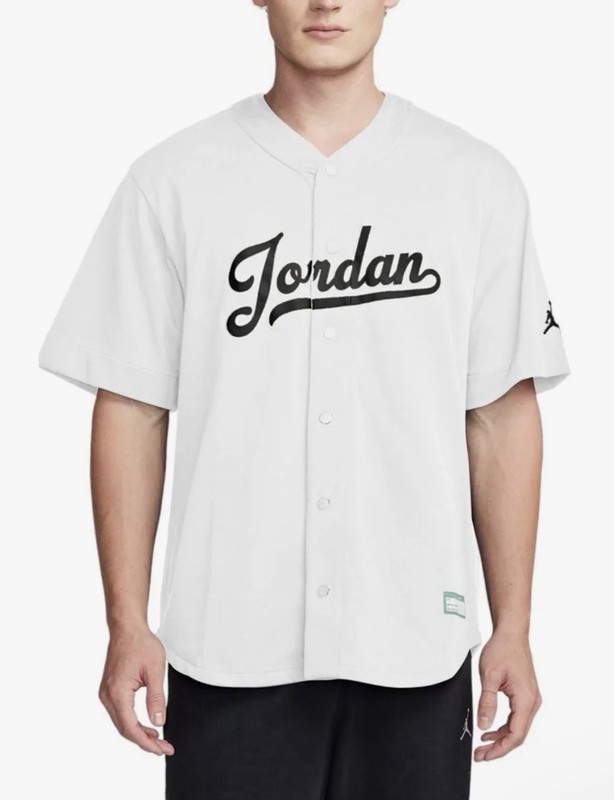 Nike Air Jordan Flight MVP Baseball Jersey White Black FN4663-100 Men’s Size M gallery