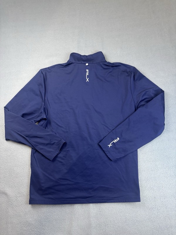 RLX Ralph Lauren Pullover Mens Large 1/4 Zip Long Sleeve Blue Golf 4 Way Stretch gallery