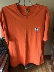 Mens Big Dogs Live To Ride Ride to Live Orange T shirt Size L