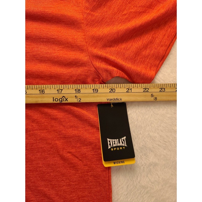 Everlast Sport Men's Heather Tee Orange Wicking Active Shirt Medium New NWT gallery