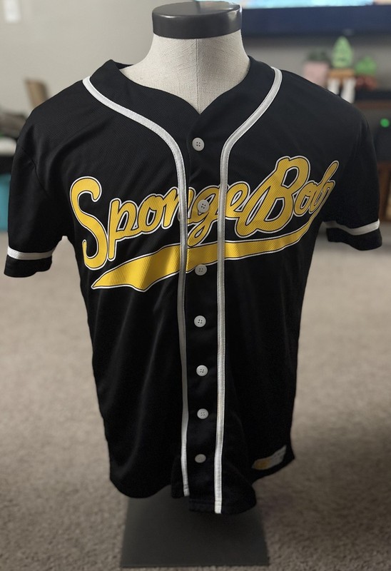 Unisex Nickelodeon black mesh SpongeBob SquarePants baseball jersey S/M gallery