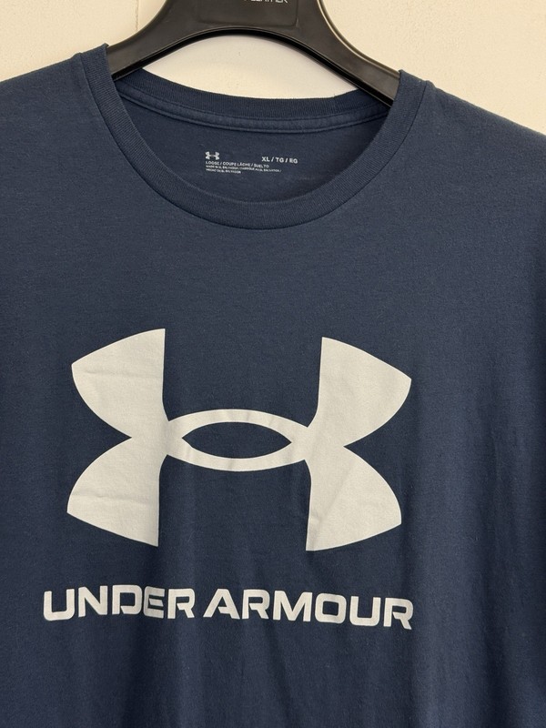 Lot of 2 Nike, Under Armour Shirts Mens Size XL Logo Tee Black, Blue Workout gallery