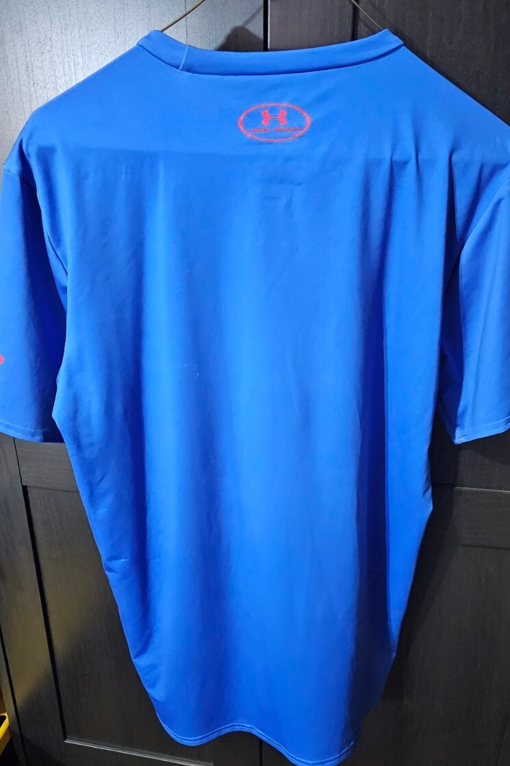 Under Armour Captain America Blue Short Sleeve Compression Shirt Men's XL NWT gallery