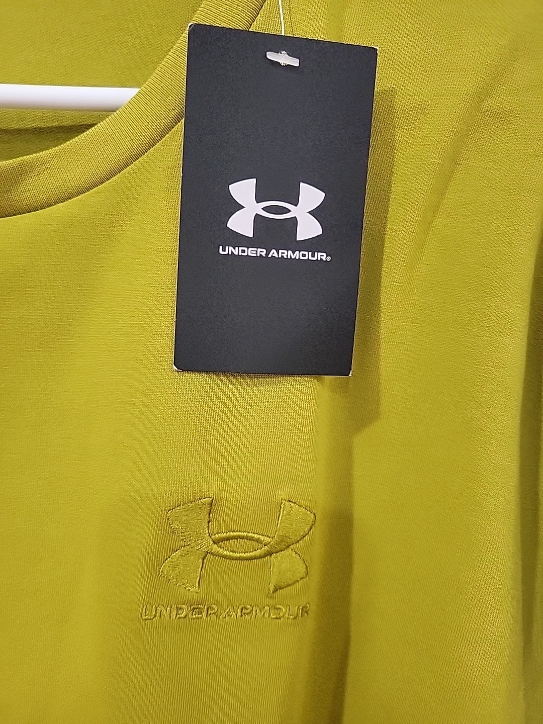 Under Armour Mens UA Icon Tee. Size XL. Yellow Green. gallery