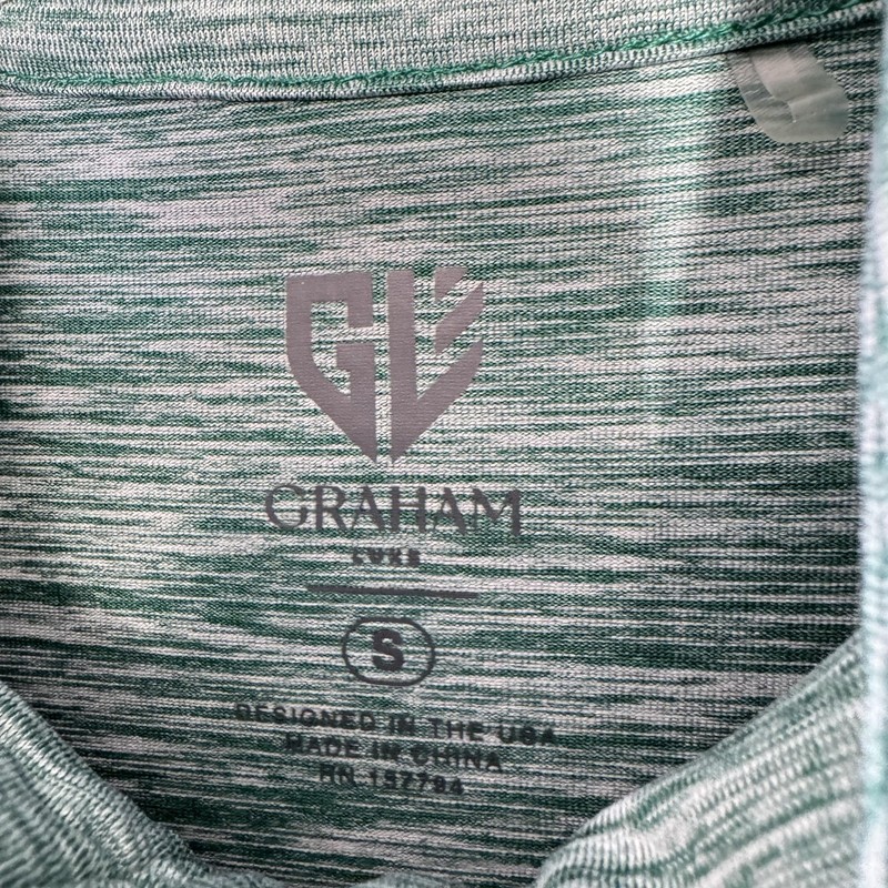 Graham Luxe Pullover Mens Small Green Quarter Zip Athletic Stretch Shirt Top gallery
