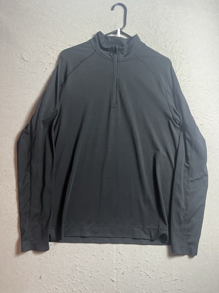 Rhone Pullover Mens M Session 1/4 Zip Black Lightweight Gym Workout Stretch