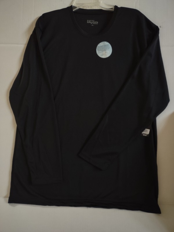 NWT Galaxy by Harvic Men's Black Moisture Wicking Long Sleeve Shirt Size XL~$42 gallery