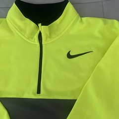 Nike Golf Therma Fit Men’s Large Reflective Yellow Gray Quarter Zip Long Sleeve