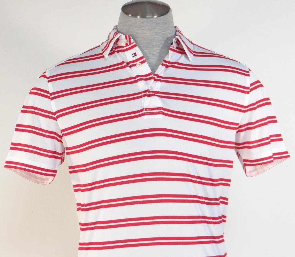 Tommy Hilfiger Golf Red & White Short Sleeve Polo Shirt Mens NEW gallery