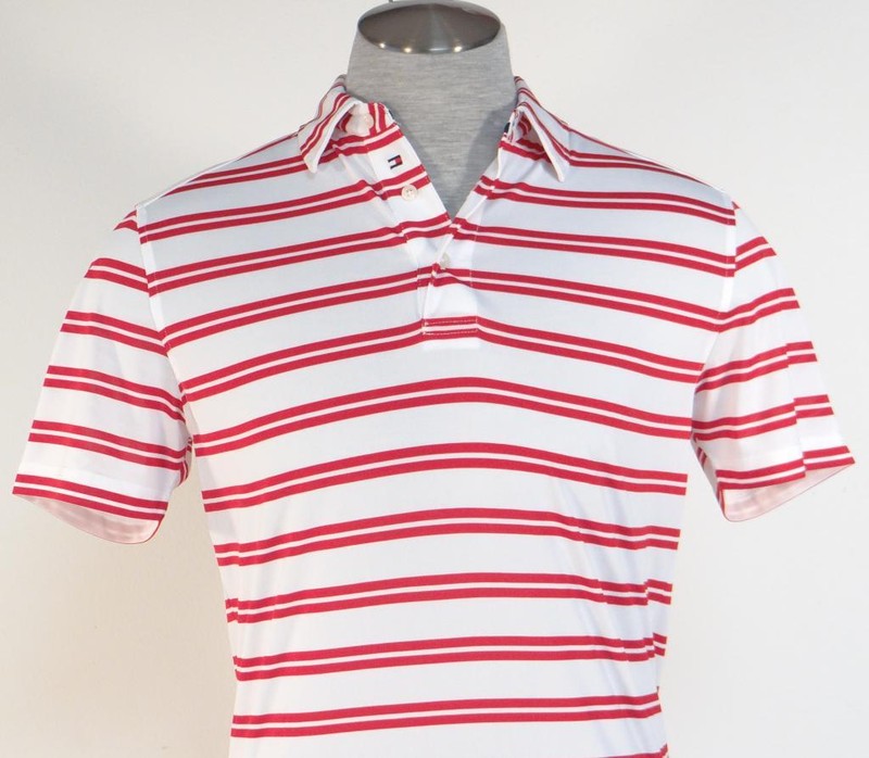 Tommy Hilfiger Golf Red & White Short Sleeve Polo Shirt Mens NEW gallery