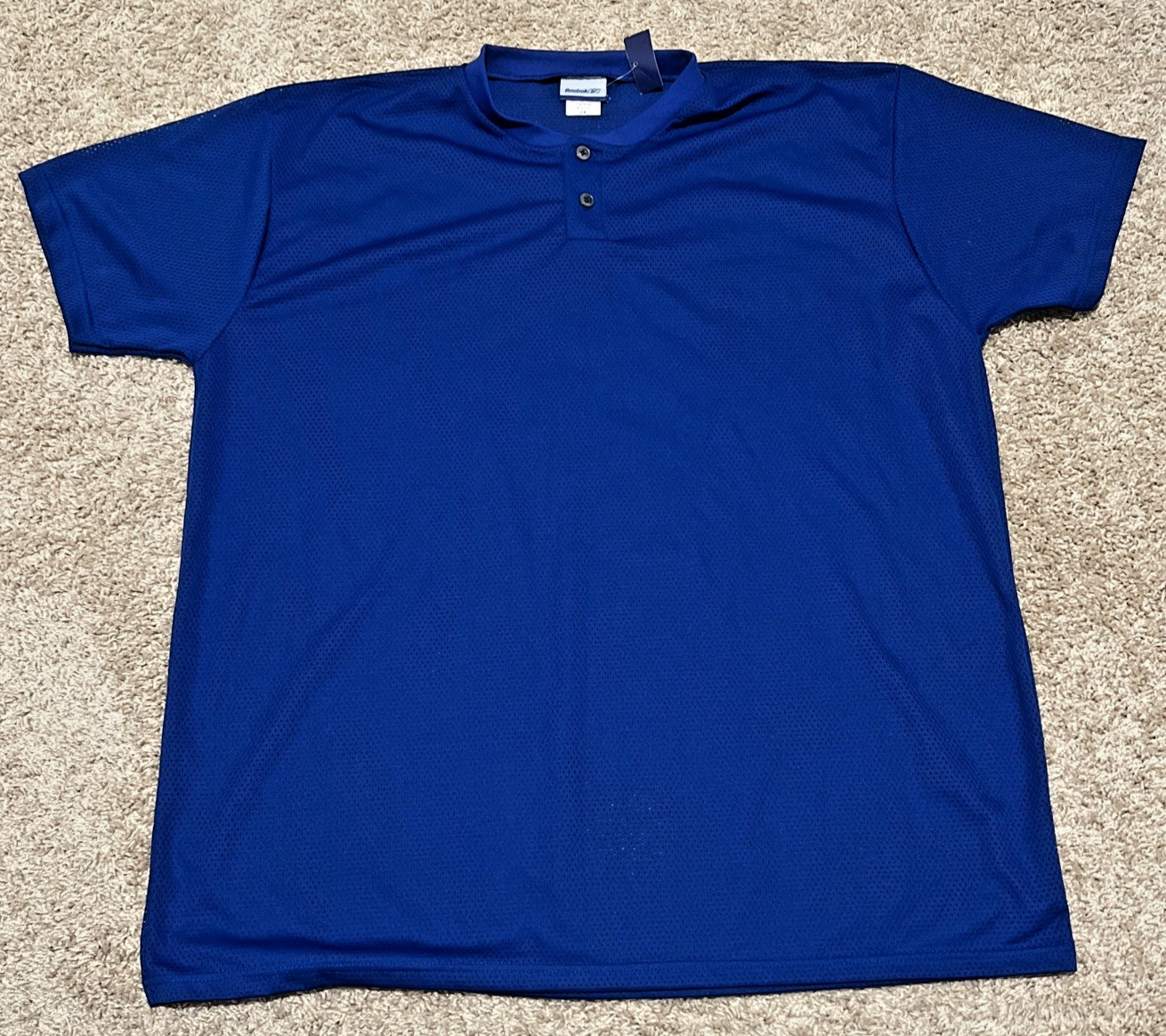 Vintage Reebok Baseball Jersey Mens XXL Henley NWT Blue Blank Customizable Y2K gallery